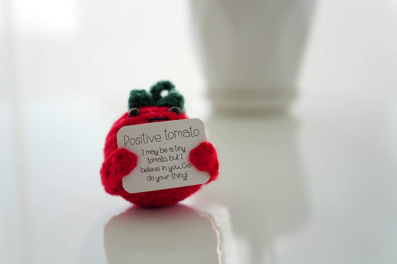 Crocheted Tomato Motivational Positive Believe In You Handcrafted Decoration - state-of-the-art medical facility at Healers Clinic Dubai