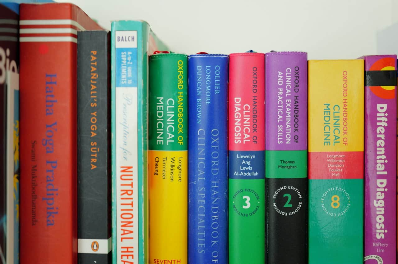 Medical Books Shelf Yoga Clinical Medicine Reference Healthcare - state-of-the-art medical facility at Healers Clinic Dubai